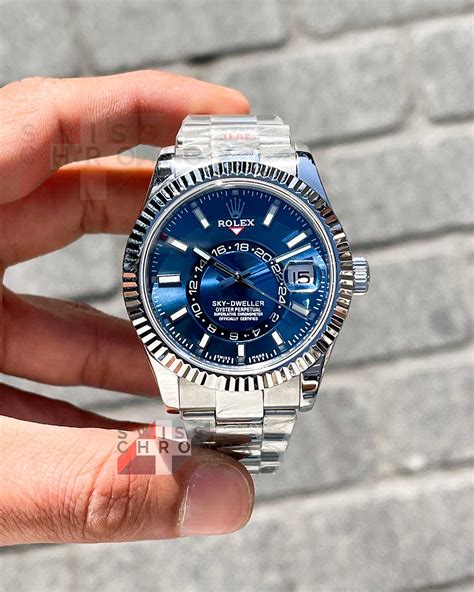 rolex sky dweller blue oyster|rolex sky dweller price range.